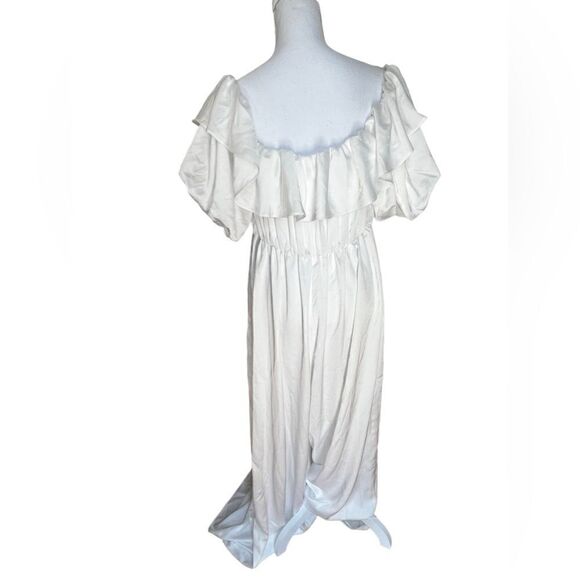 BHLDN X FAME AND PARTNERS TASSIAH JUMPSUIT- SIZE 16 White Occasion Wedding - Picture 5 of 7